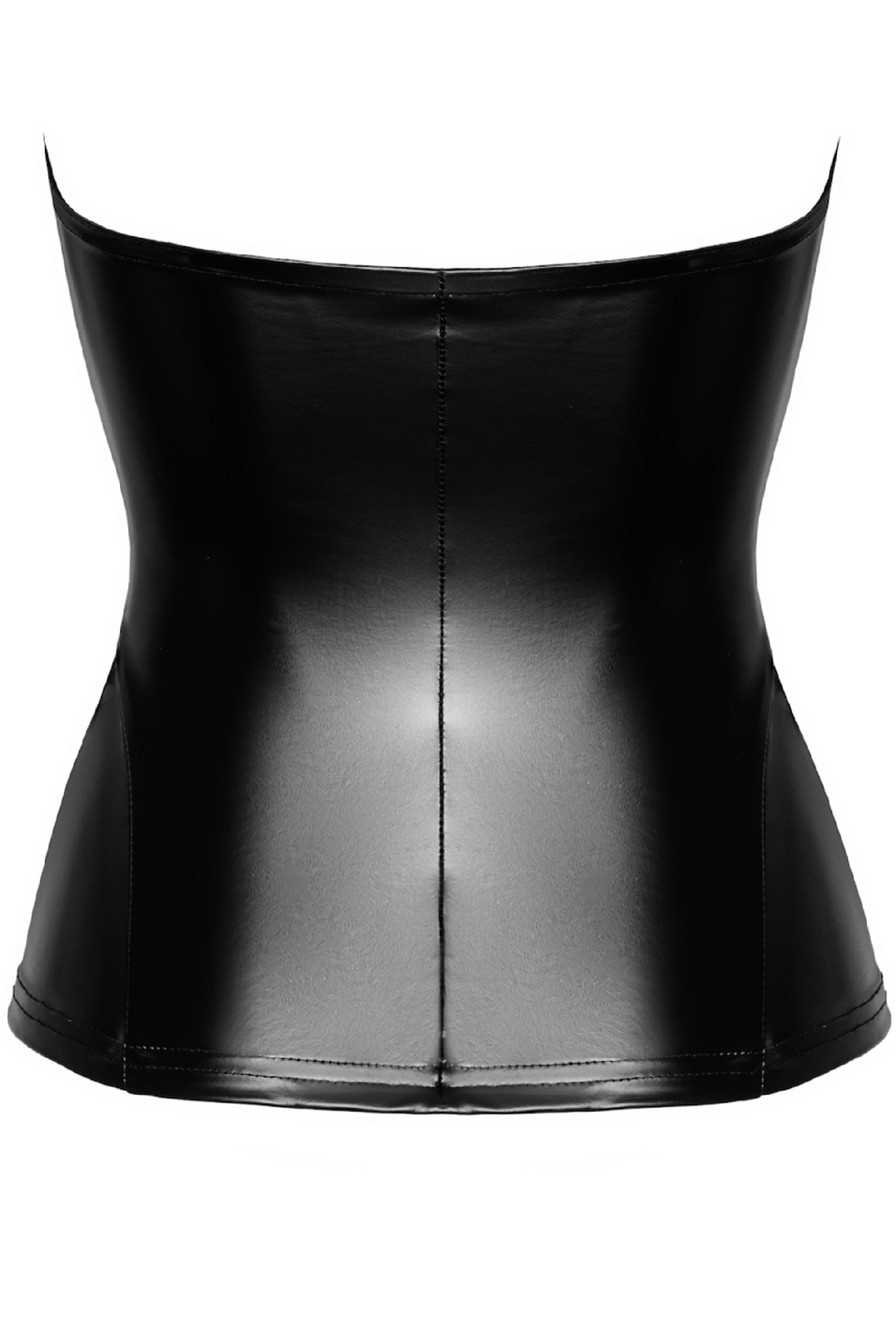 Wetlook Corsagen-Top F334 – Schwarz | Trägerlos & Reißverschluss | S–6XL
