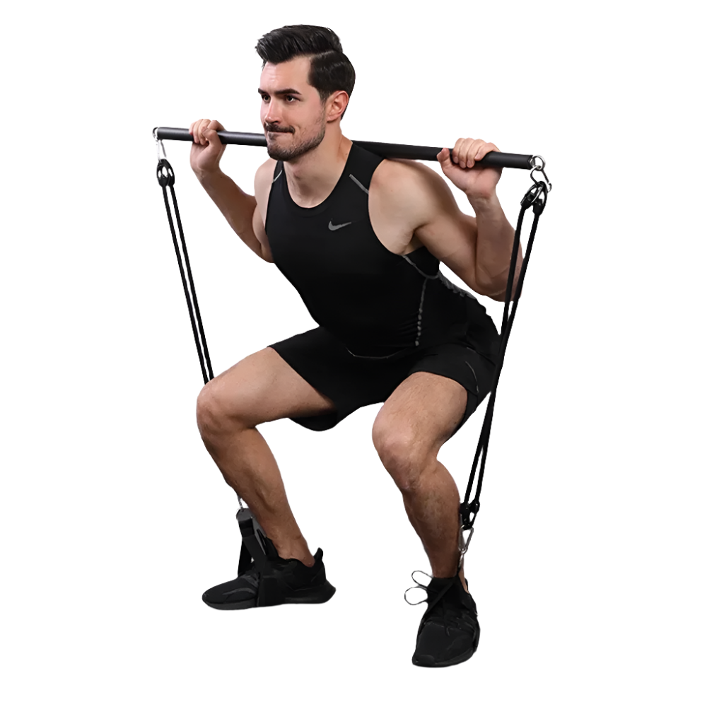 NNEOBA Fitness Stick Pilates Bar – Schwarz | 800 lbs | Full-Body Training