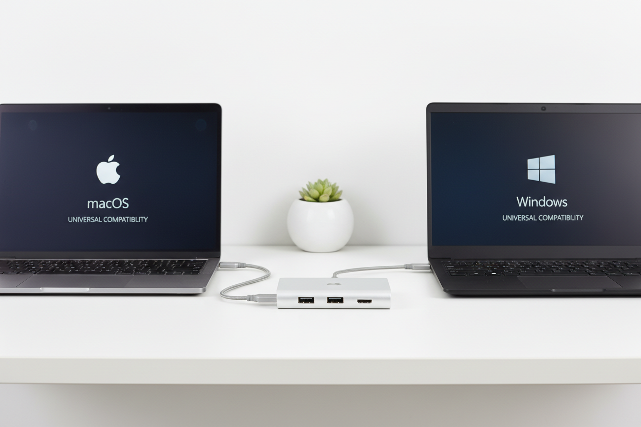 USB-Hub kompatibel mit MacBook und Windows-Laptop