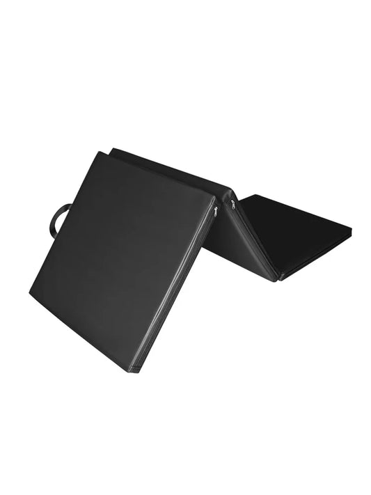 NNEOBA Tri-Fold Fitness Matte – Schwarz | Leder & Schaumstoff | 180x60cm