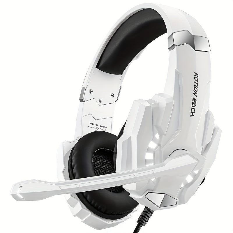 Gaming Headset mit LED & Noise-Cancelling-Mikrofon – PS4, PS5, Xbox – Lautstärkeregler, 3,5mm