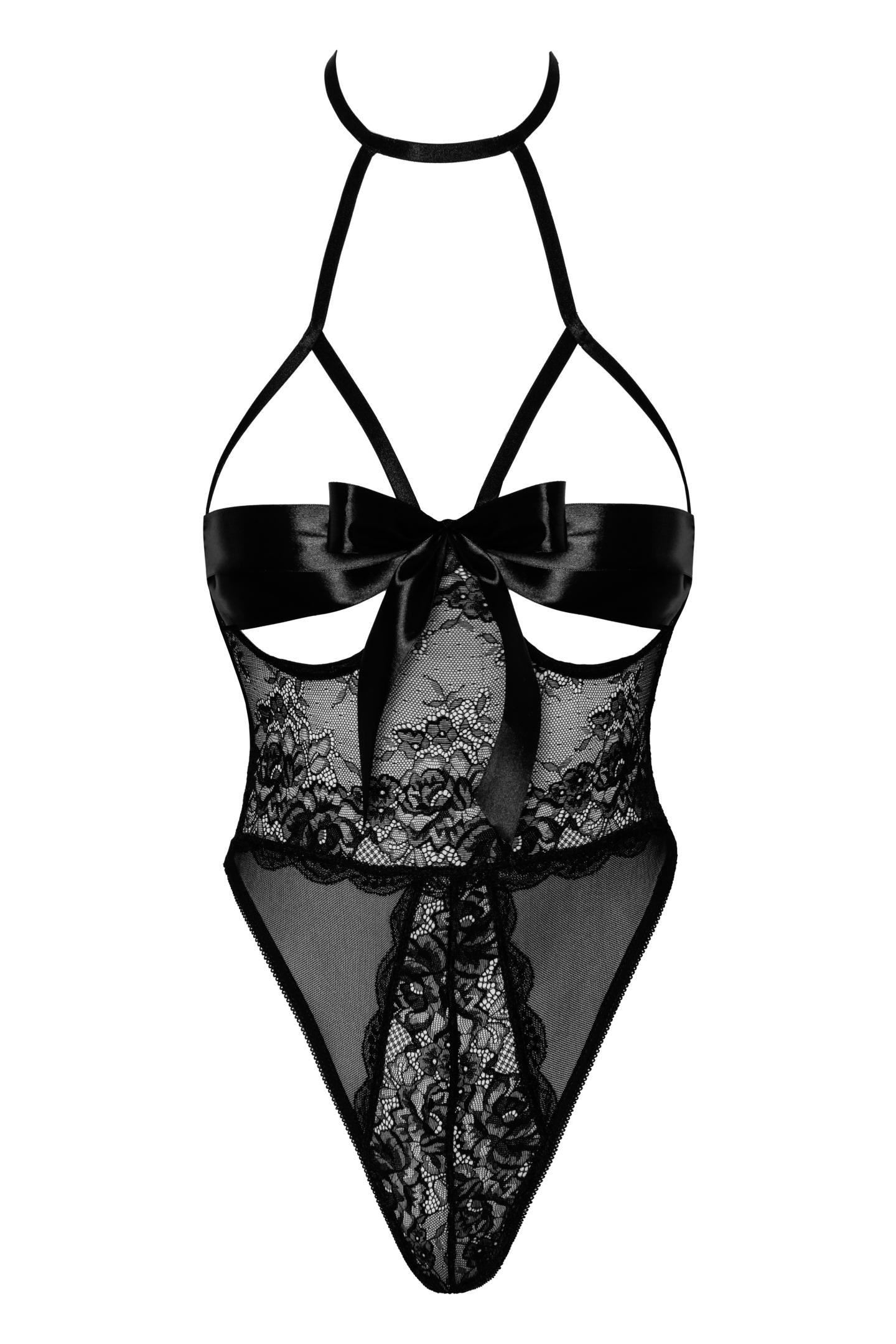 Sexy Kiss Body – Dessous aus Spitze & Mesh | Schwarz | Größe L/XL
