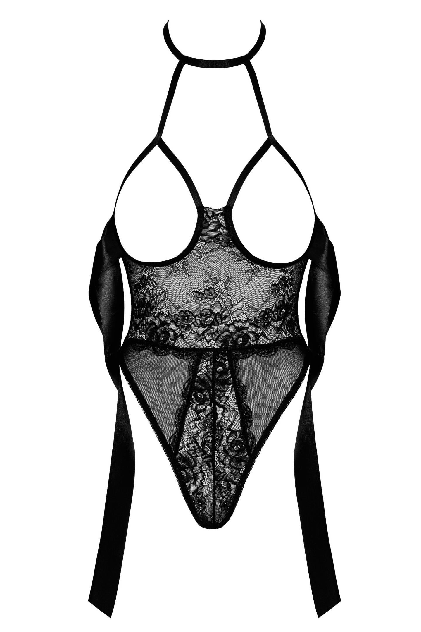 Sexy Kiss Body – Dessous aus Spitze & Mesh | Schwarz | Größe L/XL