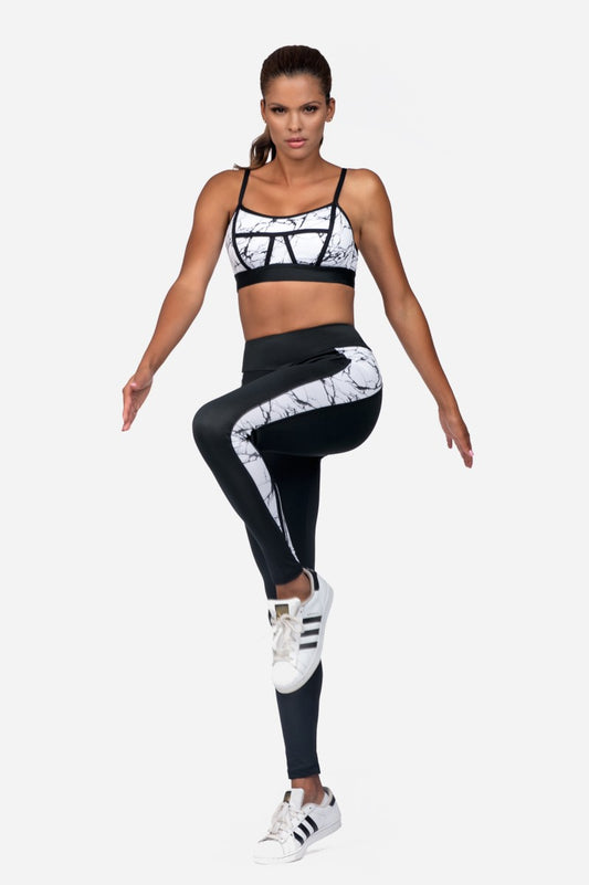 Lorin L9020 – Sport-Leggings | High-Waist | Schwarz/Weiß
