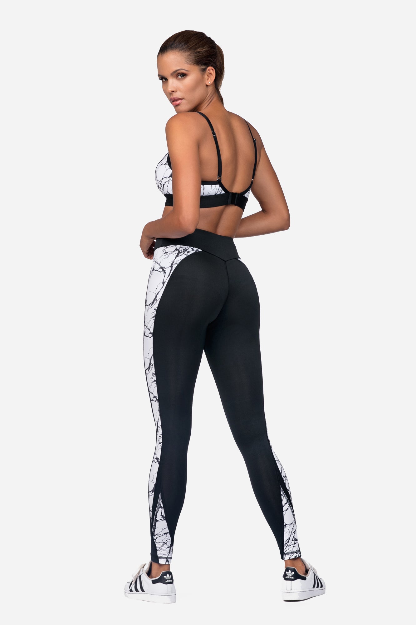 Lorin L9020 – Sport-Leggings | High-Waist | Schwarz/Weiß