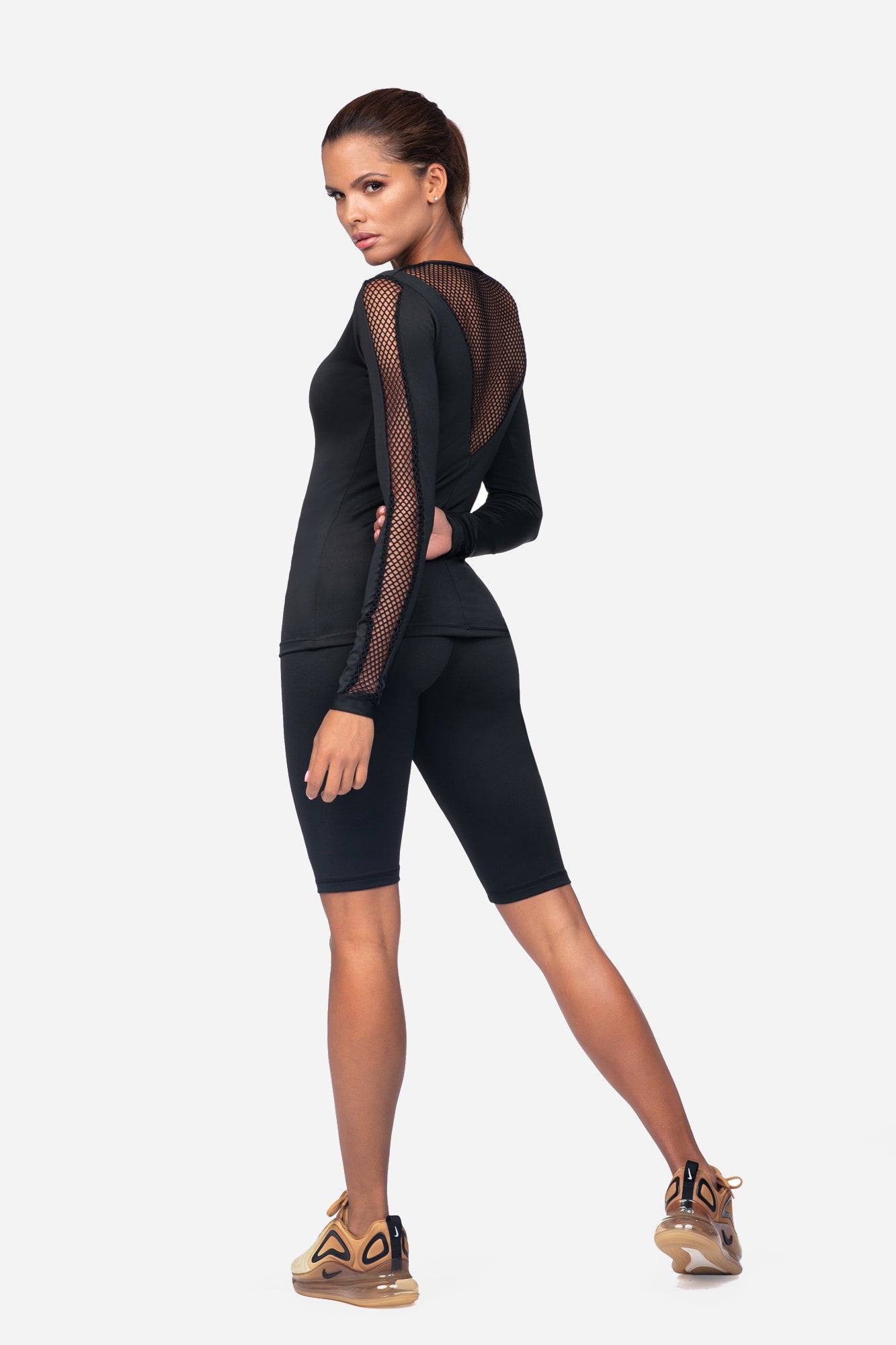 Lorin L9043 – Kurze Sport-Leggings | High-Waist | Schwarz