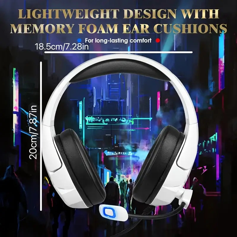 Gaming Headset 7.1 Surround mit RGB & Noise-Cancelling-Mikrofon – PS4, PS5, Xbox, PC, Switch