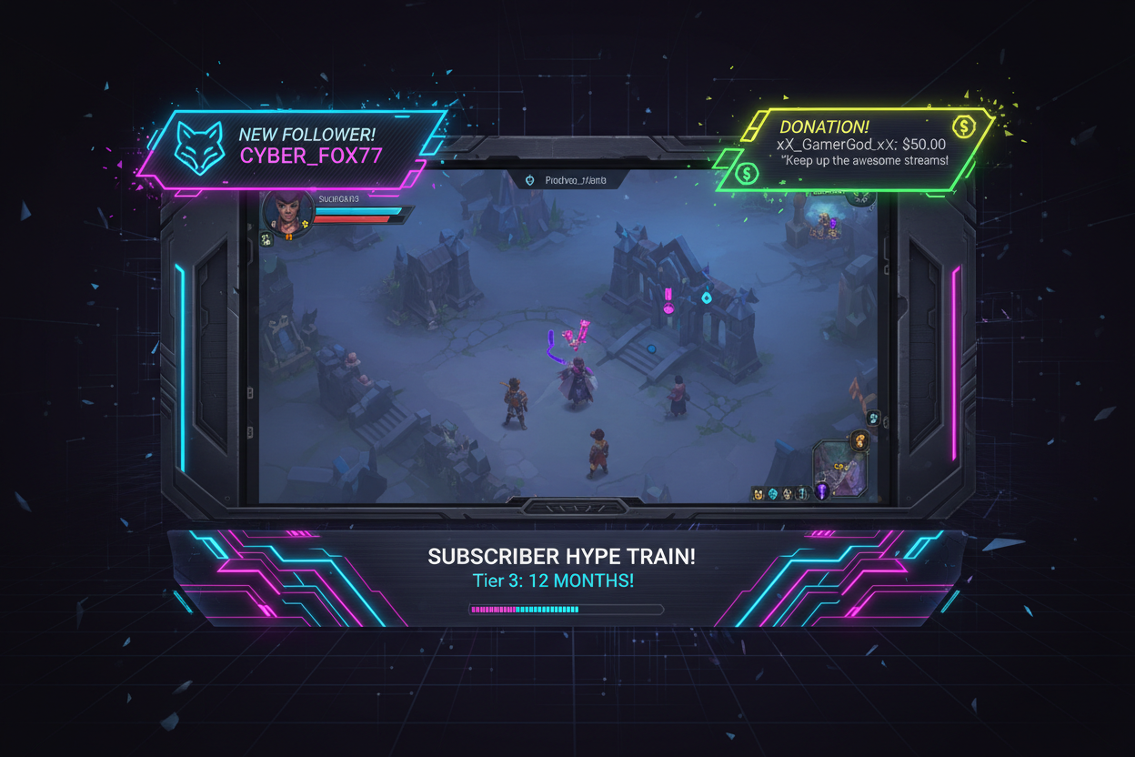 Animierte Twitch Alerts für Follower und Subscriber