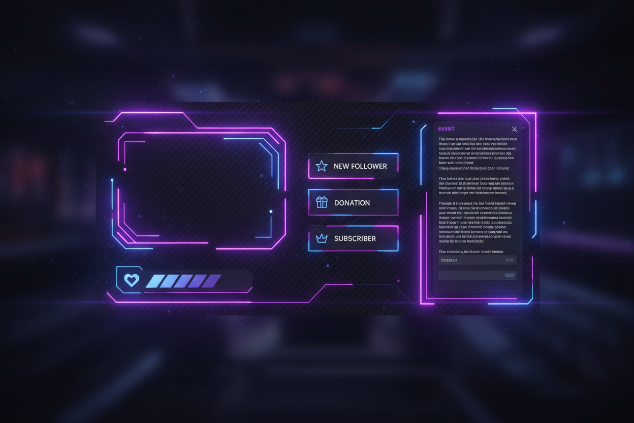 Gaming Streaming Overlay Pack mit Webcam-Rahmen und Alerts