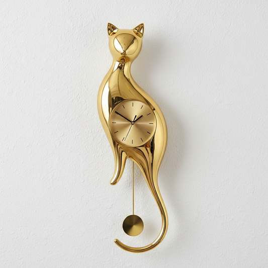 Goldene Katzenwanduhr