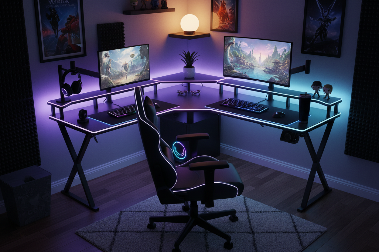 Gaming Tisch Klein – Seitenansicht