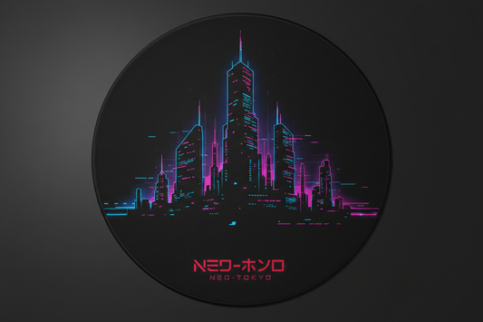 Gaming Teppich Neon City Cyberpunk Design