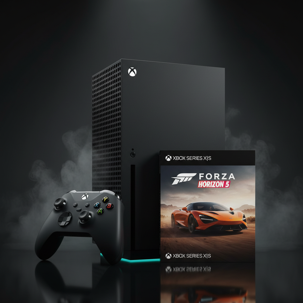 Xbox Series X Ultimate Bundle – Frontansicht mit Controller und Forza Horizon 5