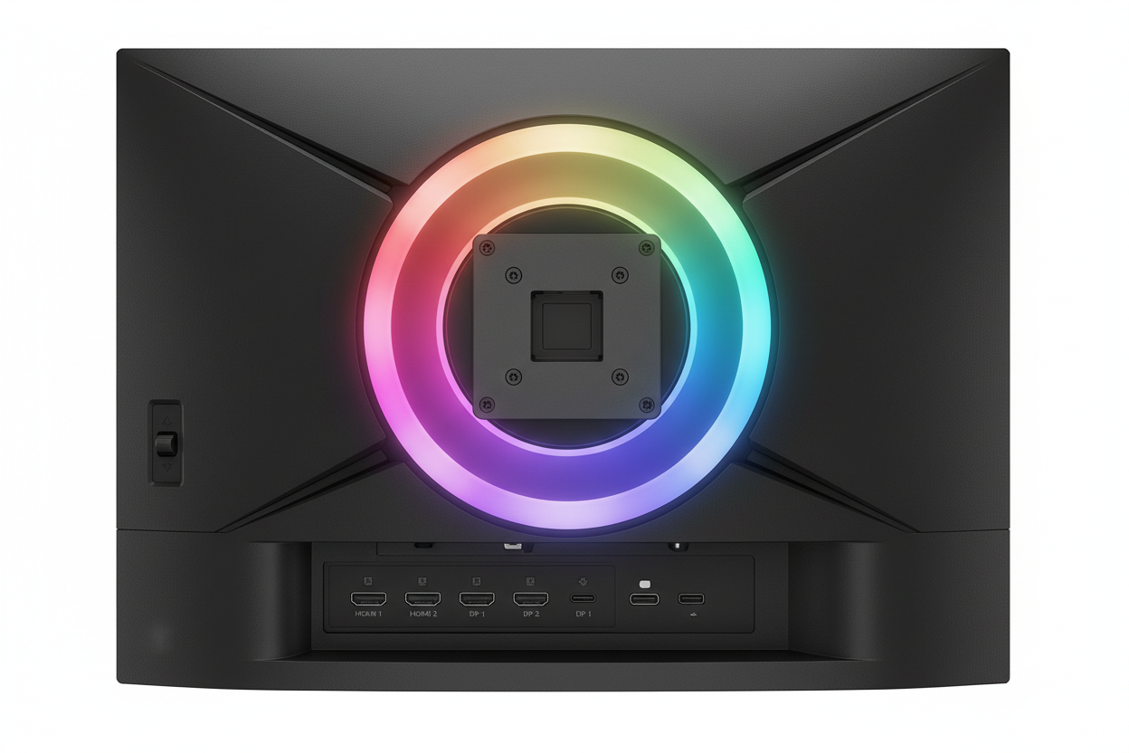 Gaming Monitor Rückseite mit HDMI DisplayPort und RGB