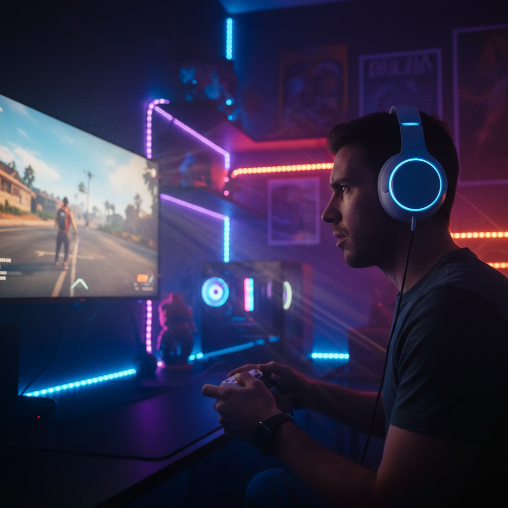 PS5 Headset in Benutzung