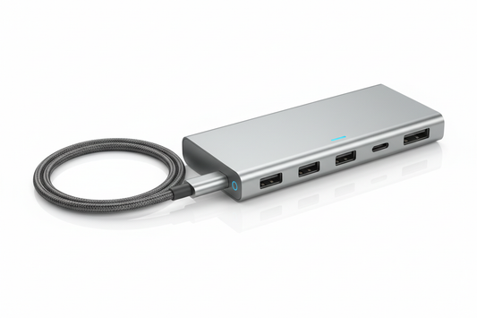 USB-Hub 7-in-1 Aluminium Frontansicht