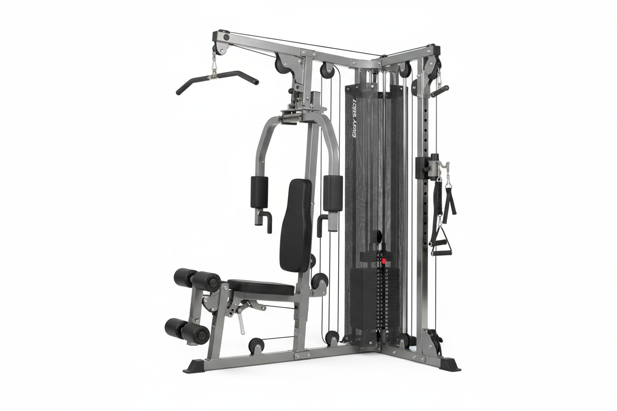 Body Solid Series 7 Seitenansicht mit Latzug und Kabelzug