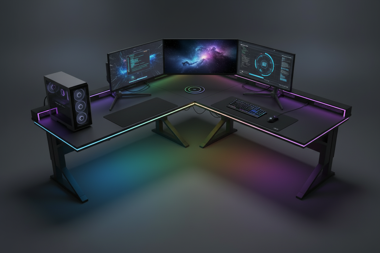 Gaming Tisch LED – Vogelperspektive