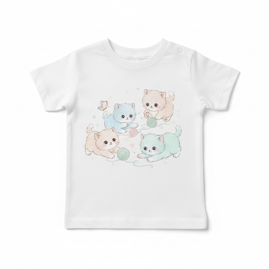 Katzen T-Shirt mit Baby Kätzchen