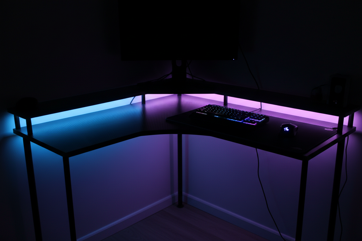 Gaming Tisch Klein – LED Nahaufnahme