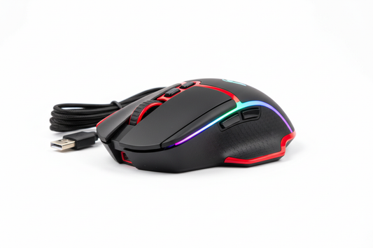 Kabellose Gaming-Maus mit RGB Beleuchtung Frontansicht