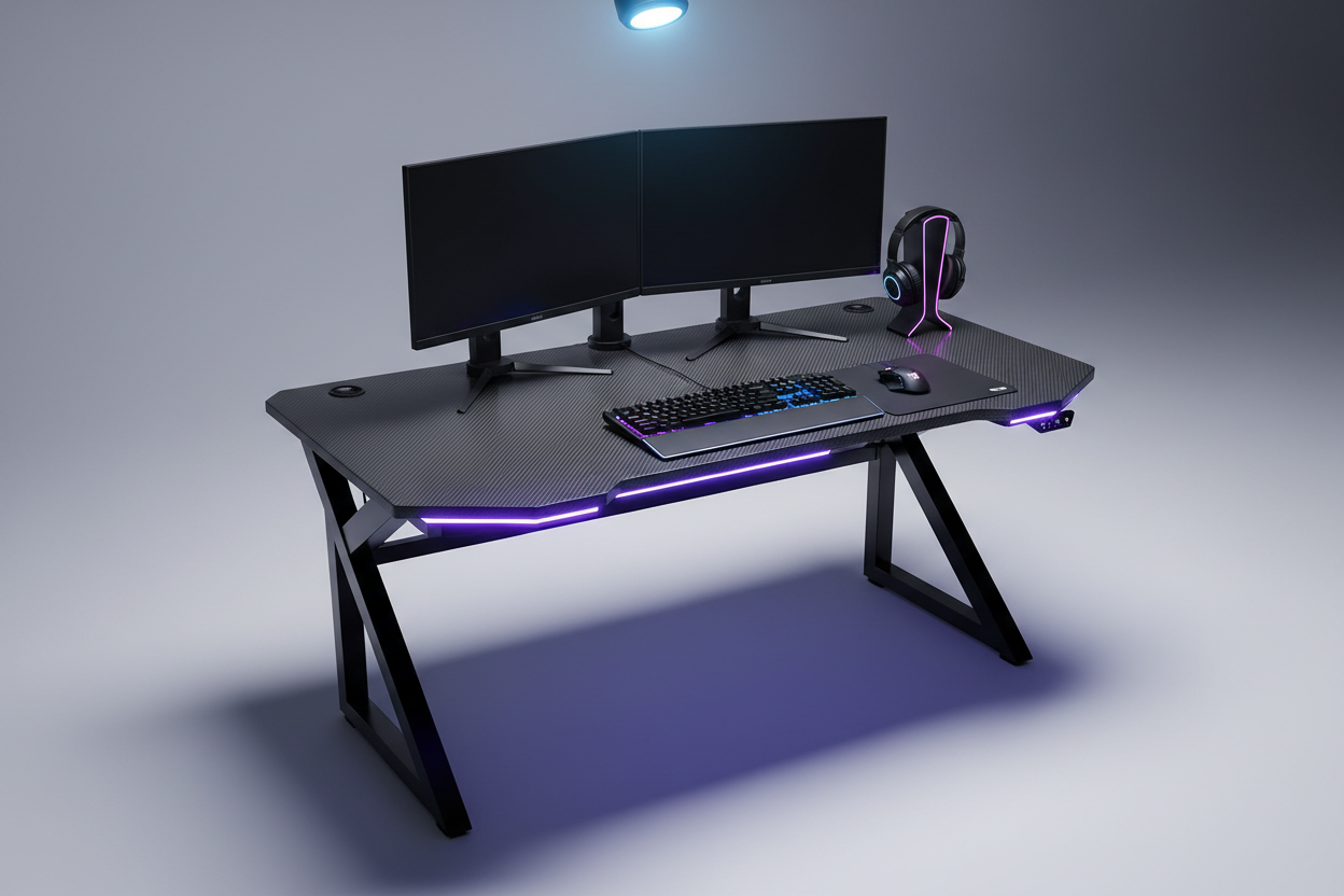 Gaming Schreibtisch Carbon-Optik