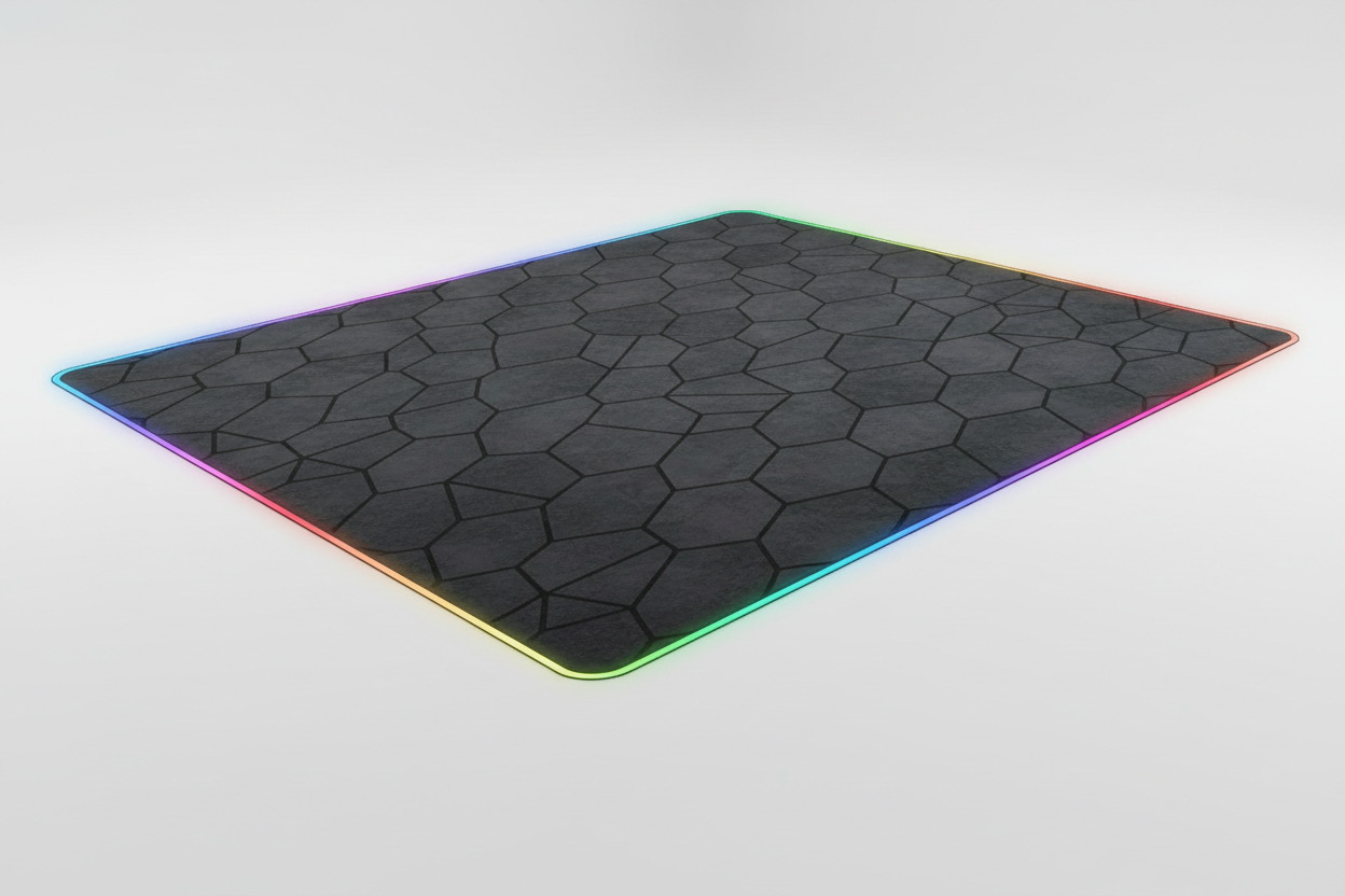 Gaming-Teppich LED XXL rechteckig Frontansicht