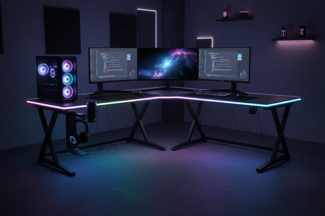 Gaming Tisch LED – Seitenansicht