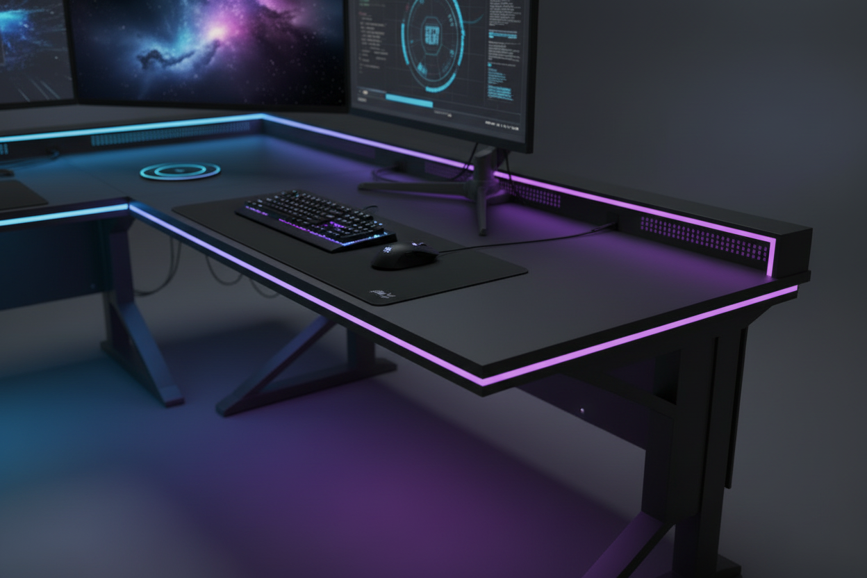 Gaming Tisch LED – Nahaufnahme Beleuchtung