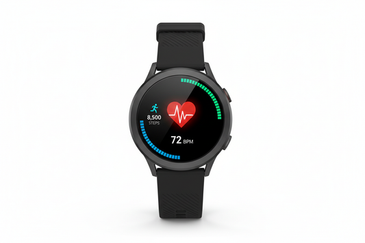 Fitness Smartwatch mit Farbdisplay und schwarzem Armband