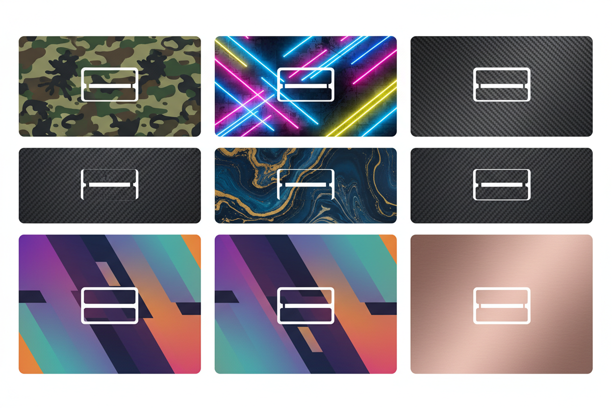 PS5 Skin Designs Auswahl Carbon Camo Neon Marmor
