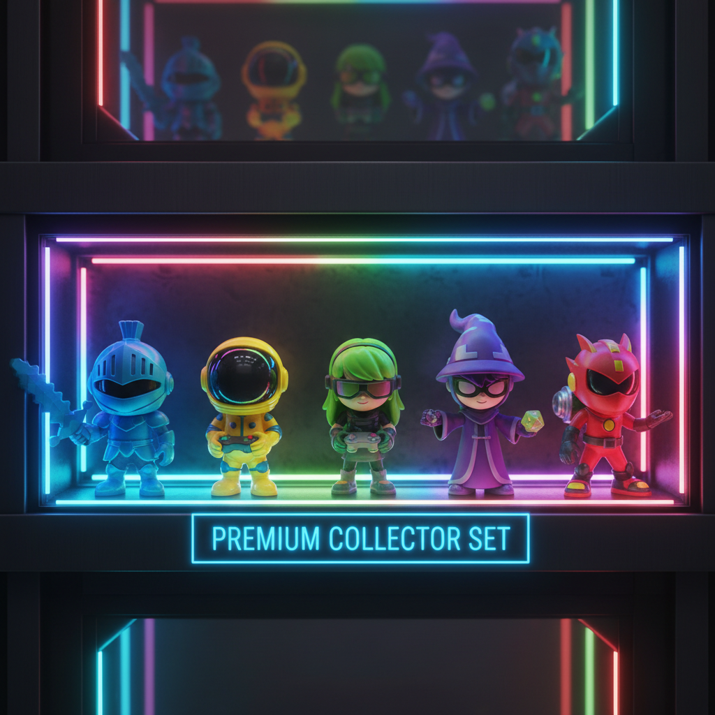 Steal A Brainrot PS5 Figuren 5er Set - RGB Neon Gaming