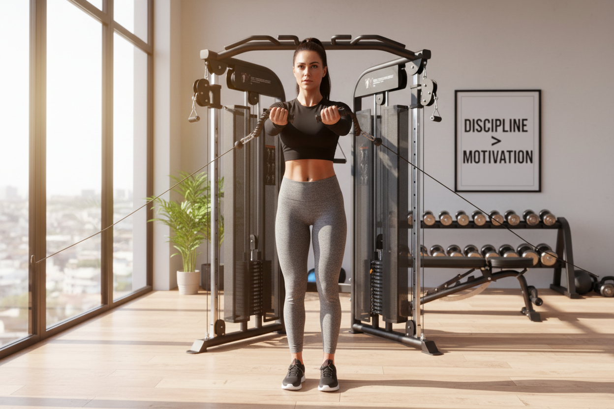 Kraftstation im Einsatz im Heimgym