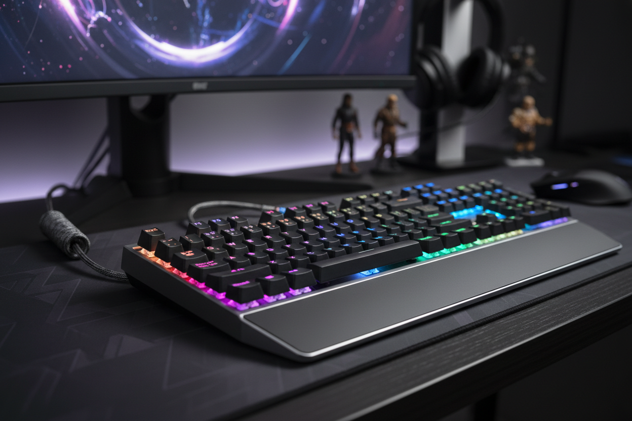 Mechanische Gaming-Tastatur mit RGB-Beleuchtung