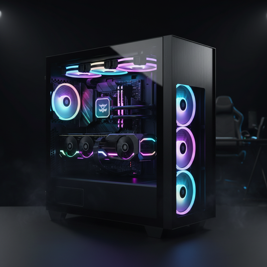 Gaming PC Tower mit RGB-Beleuchtung