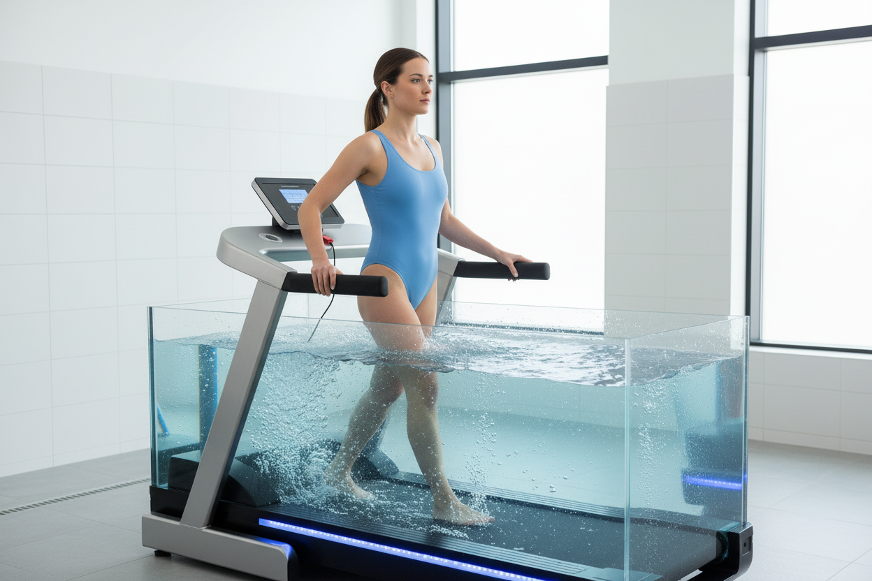 Person beim Training auf dem Aqua-Laufband